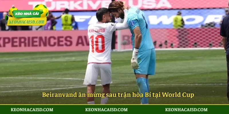 Beiranvand ăn mừng sau trận hòa Bỉ tại World Cup
