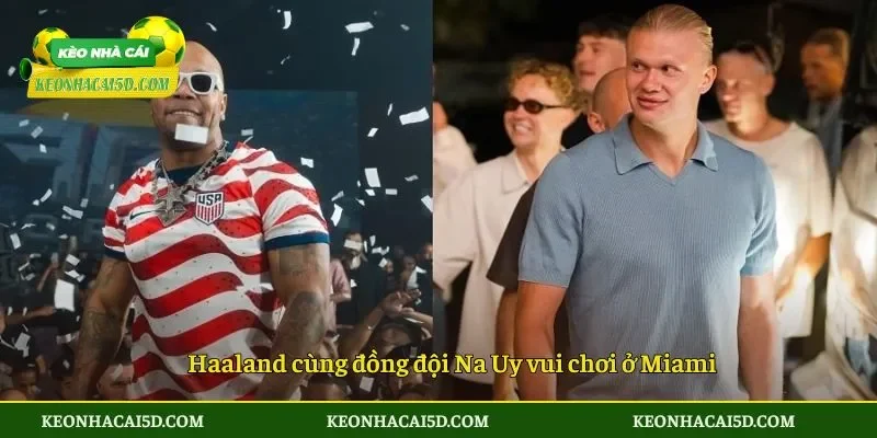 Haaland cùng đồng đội Na Uy vui chơi ở Miami